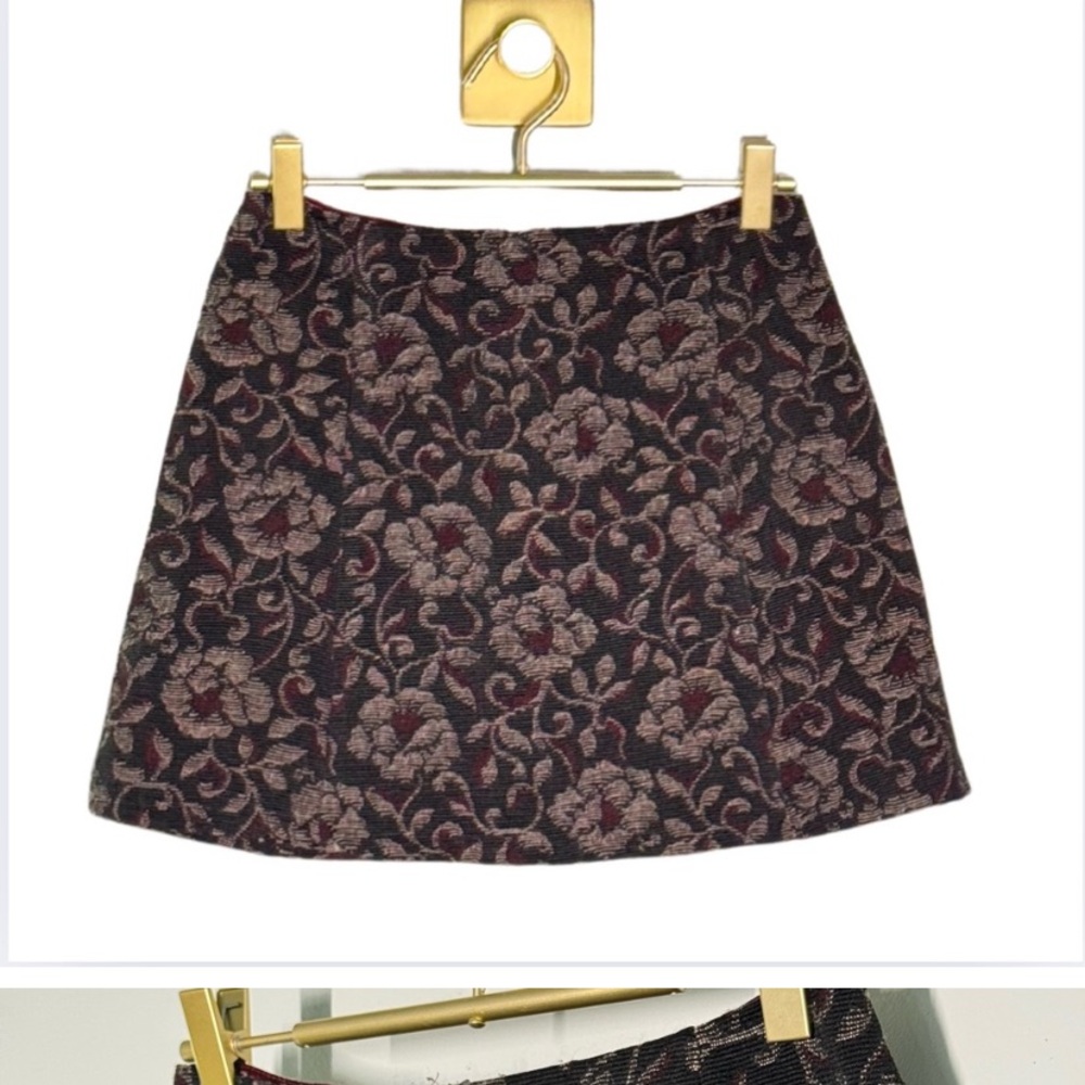 Reformation Embroidered Mini Skirt